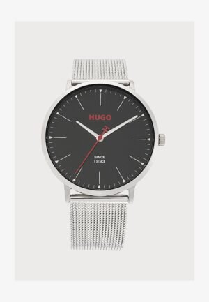 HUGO Watch silver coloured/black