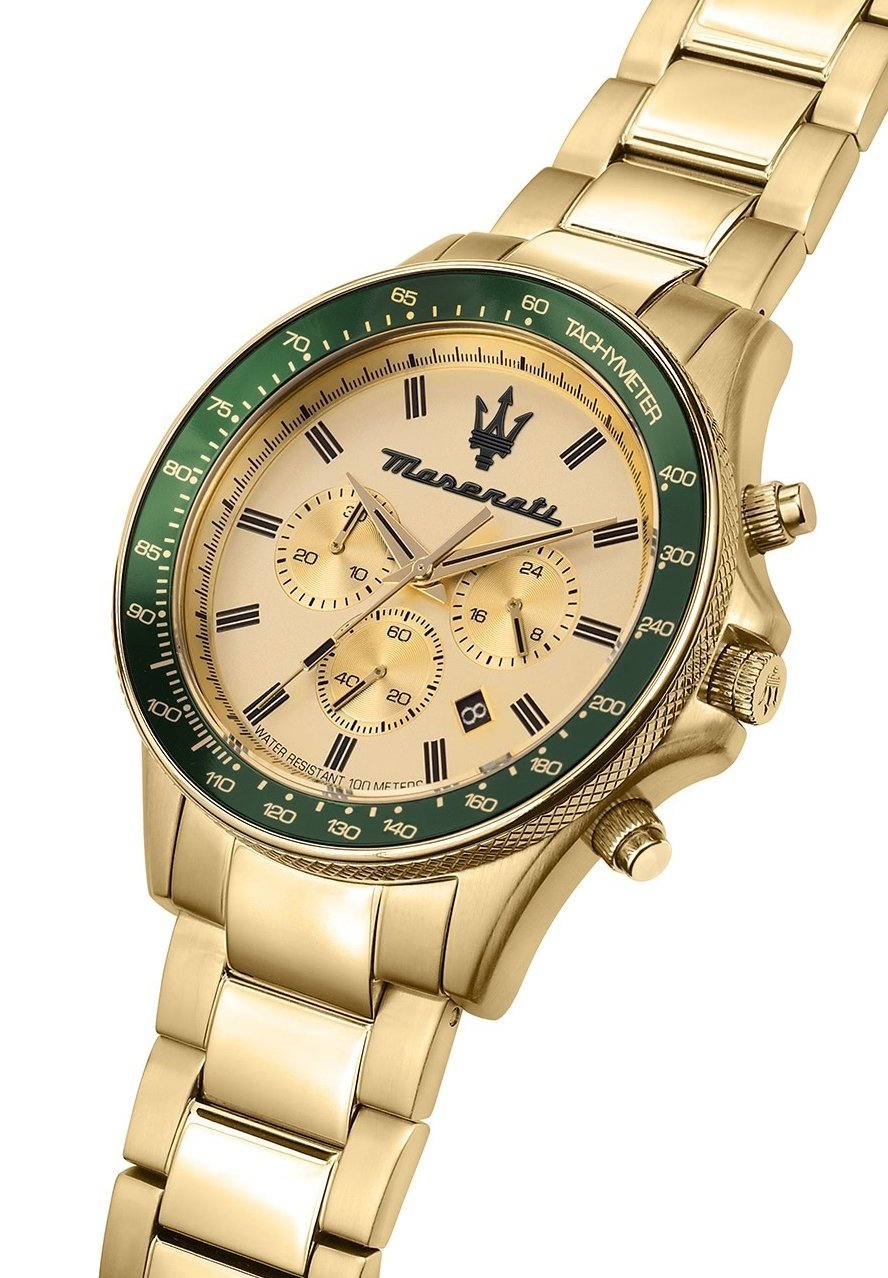 Maserati SFIDA KOLLEKTION Chronograph watch gold/grün - Image 4