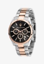 Maserati EDELSTAHL ATTRAZIONE KOLLEKTION Chronograph watch schwarz und roségoldfarben