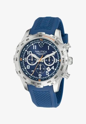 Nautica Chronograph watch silver tone and blue