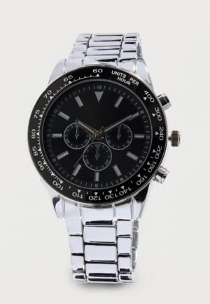 Pier One Chronograph watch silver coloured/black