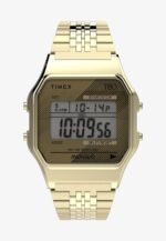 Timex T80 Digital watch gold tone
